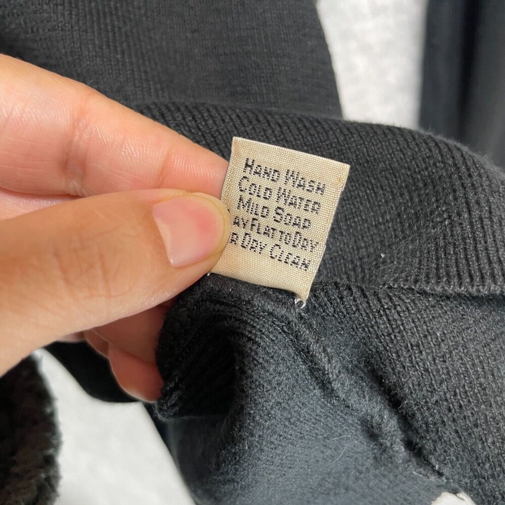 Peruvian Connection XL Black Pima Cotton Turtleneck Sweater Peru Minimalist Soft - Picture 5 of 10